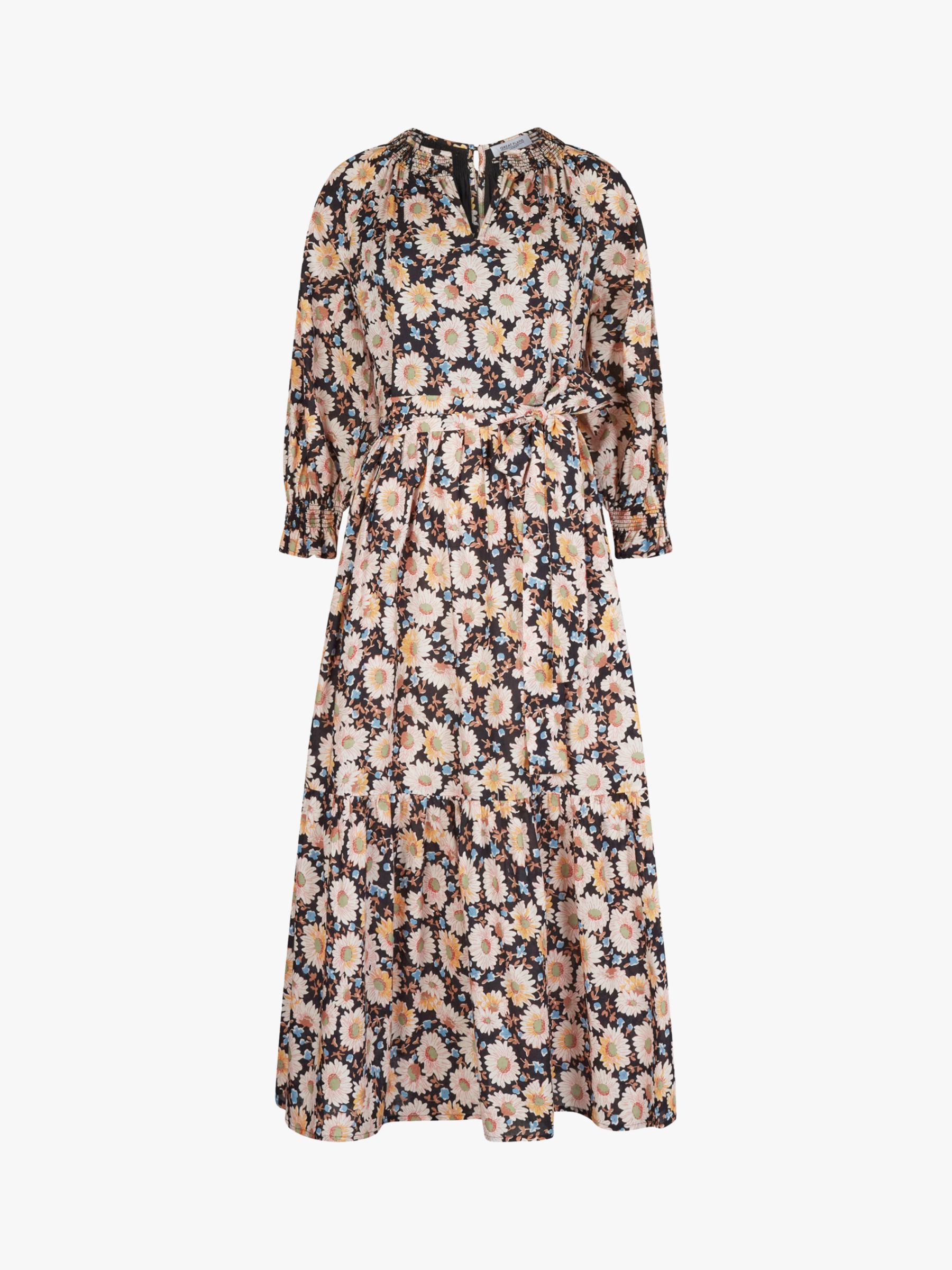 Great Plains Sunflower Print Belted Midi Dress , Multi, 8