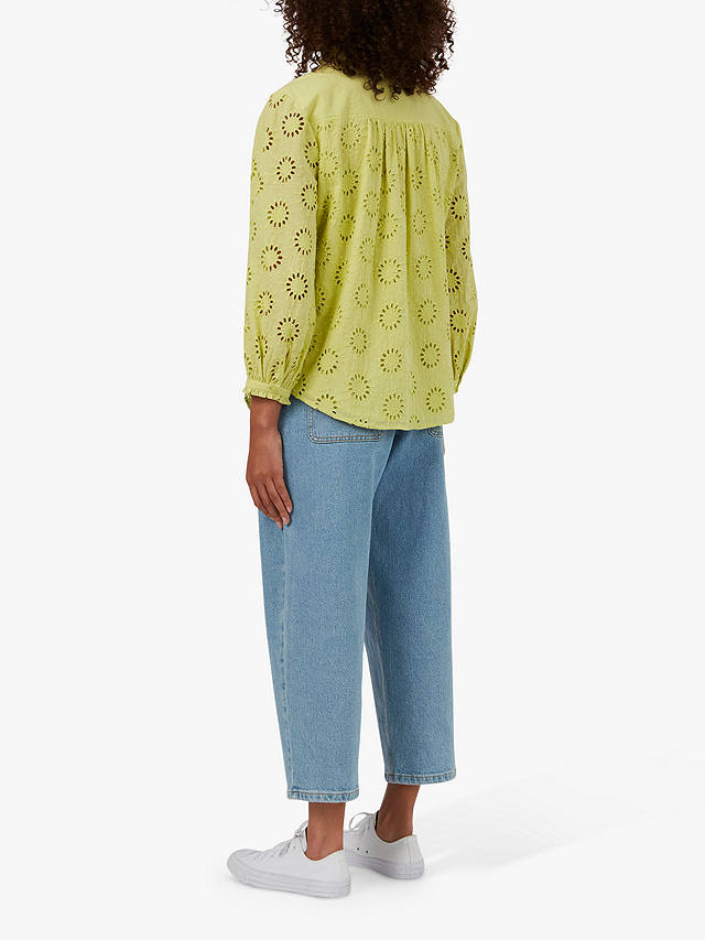 Great Plains Daisy Cut Out Long Sleeved Shirt, Lime Zest at John Lewis ...