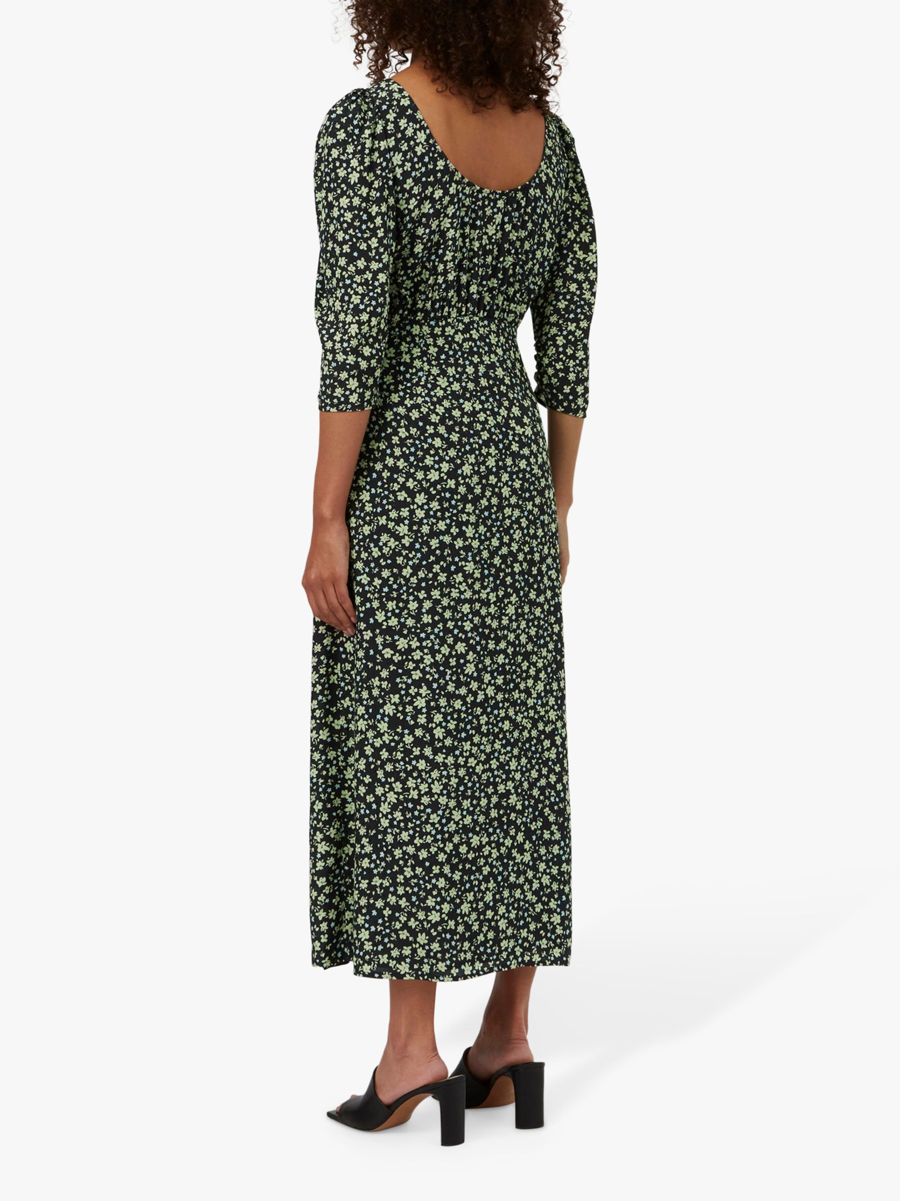 Great Plains Bella Floral Print Slit Midi Dress, Fresh Apple/Multi at ...