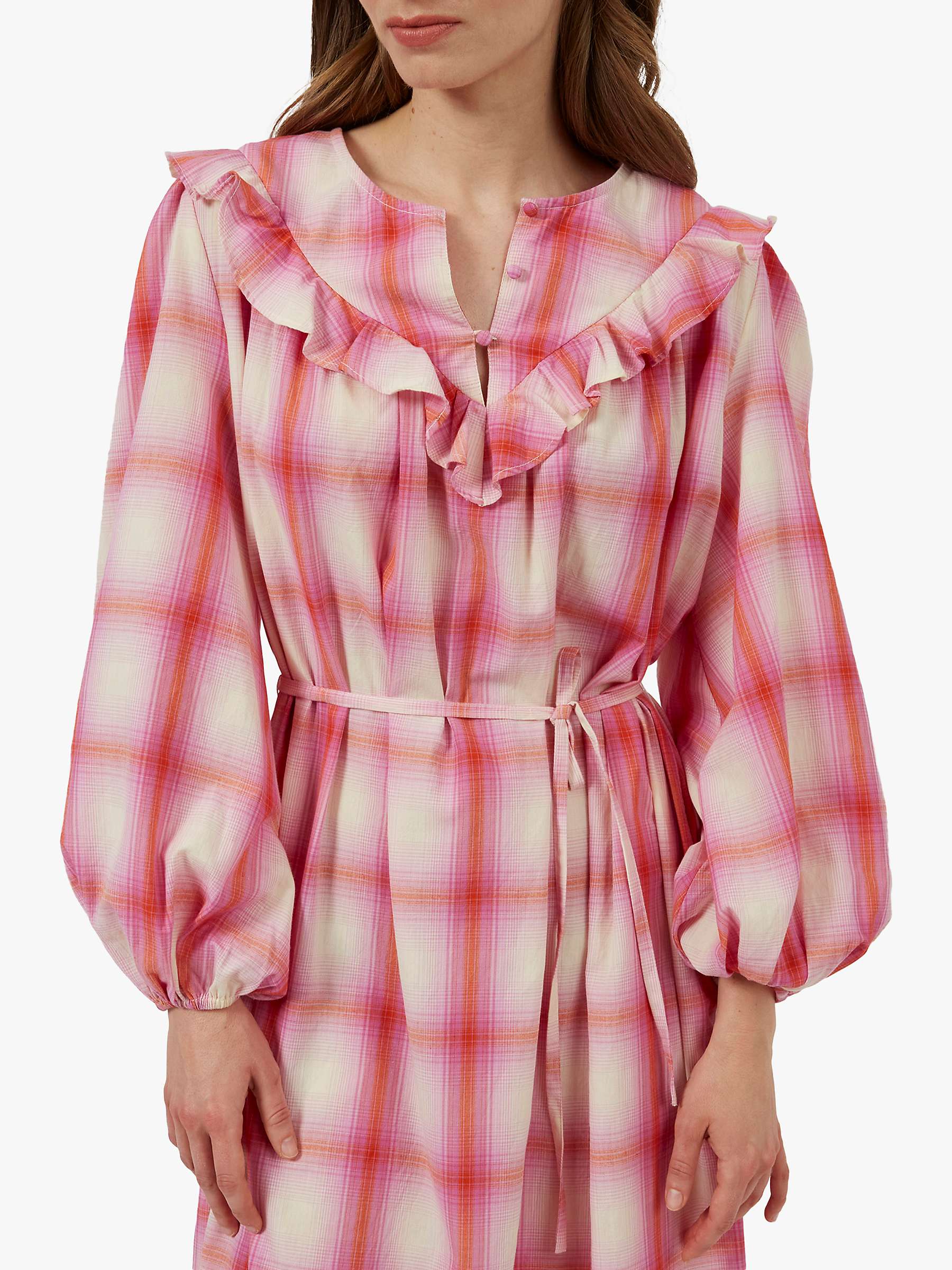 Buy Great Plains Aruba Check Belted Midi Dress, Pink Online at johnlewis.com
