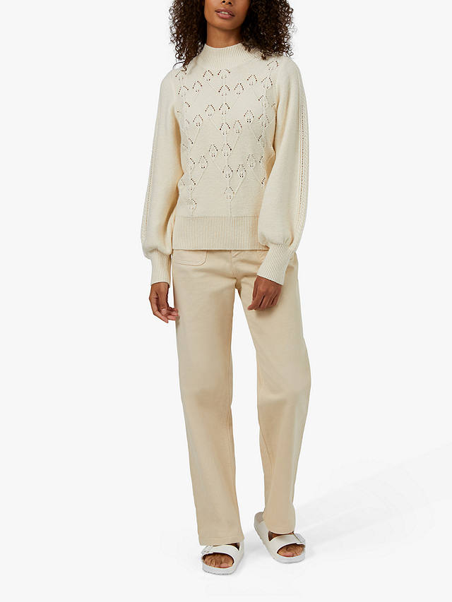 Great Plains Spring Cotton Knit Long Sleeve Jumper, Cream