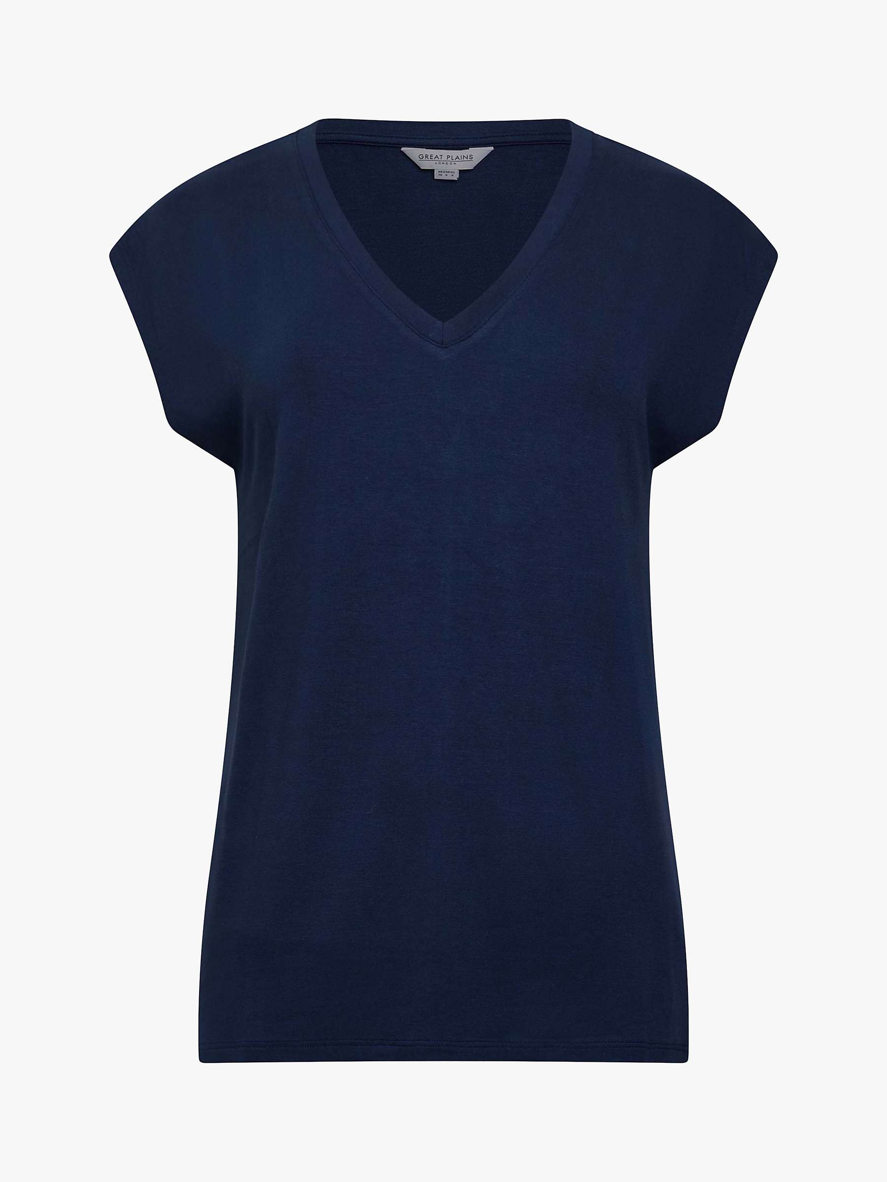 Great Plains Core Soft Touch T-Shirt, Navy at John Lewis & Partners