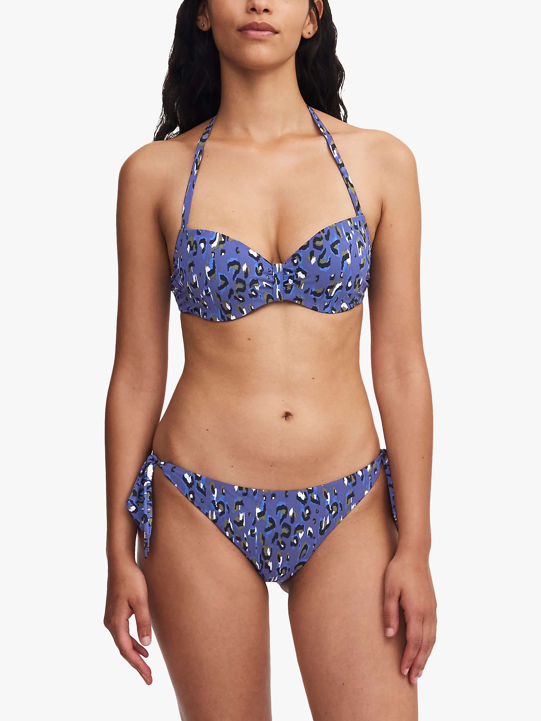 Buy Chantelle EOS Leopard Print Memory Foam Bikini Top, Blue Online at johnlewis.com