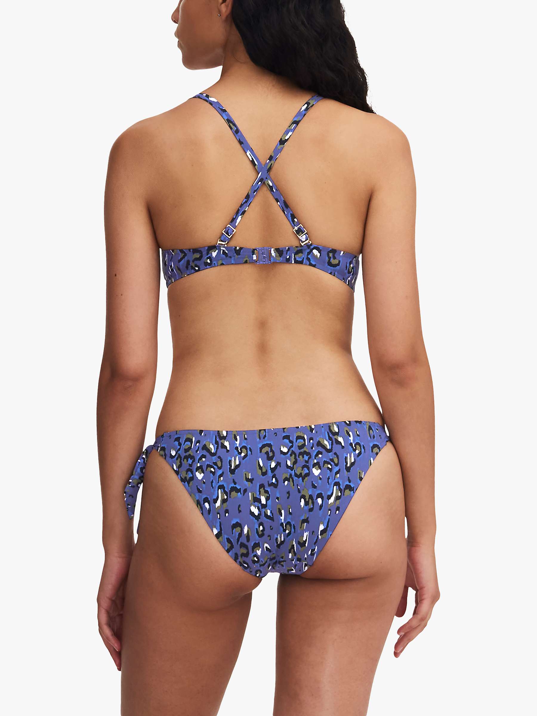 Buy Chantelle EOS Leopard Print Memory Foam Bikini Top, Blue Online at johnlewis.com