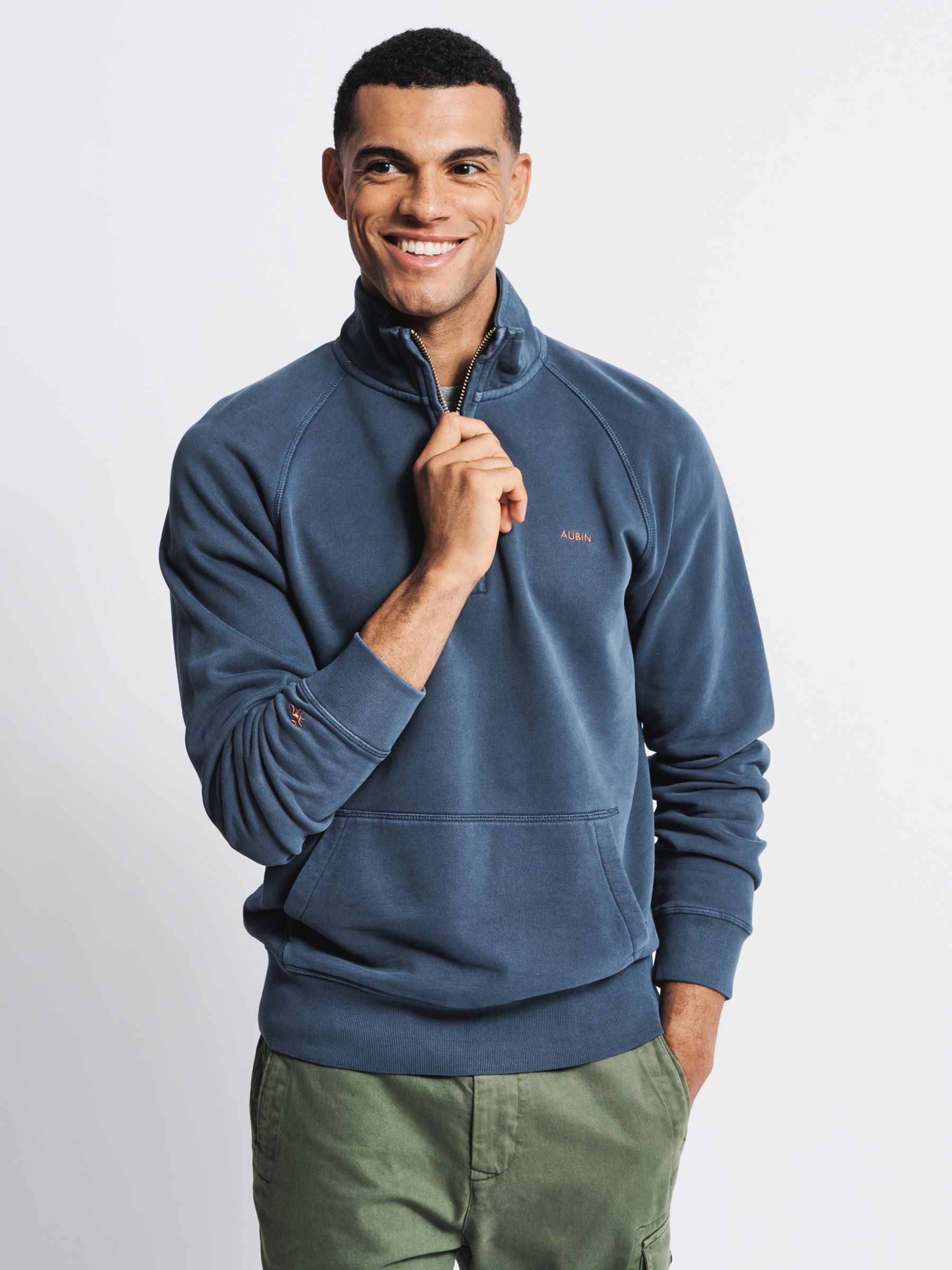 Aubin Provost Half-Zip Sweatshirt, Navy, S