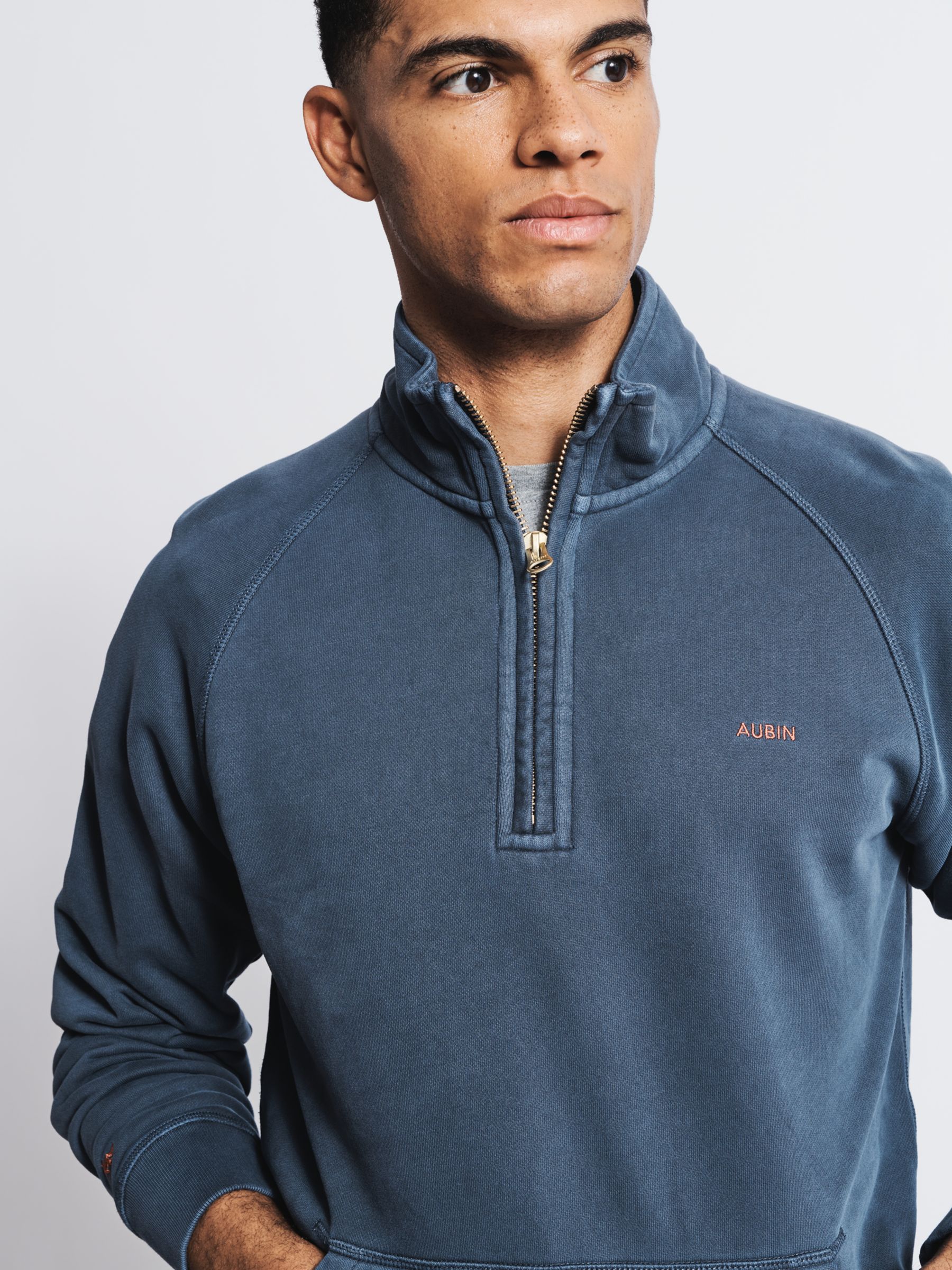 Aubin Provost Half-Zip Sweatshirt, Navy, S