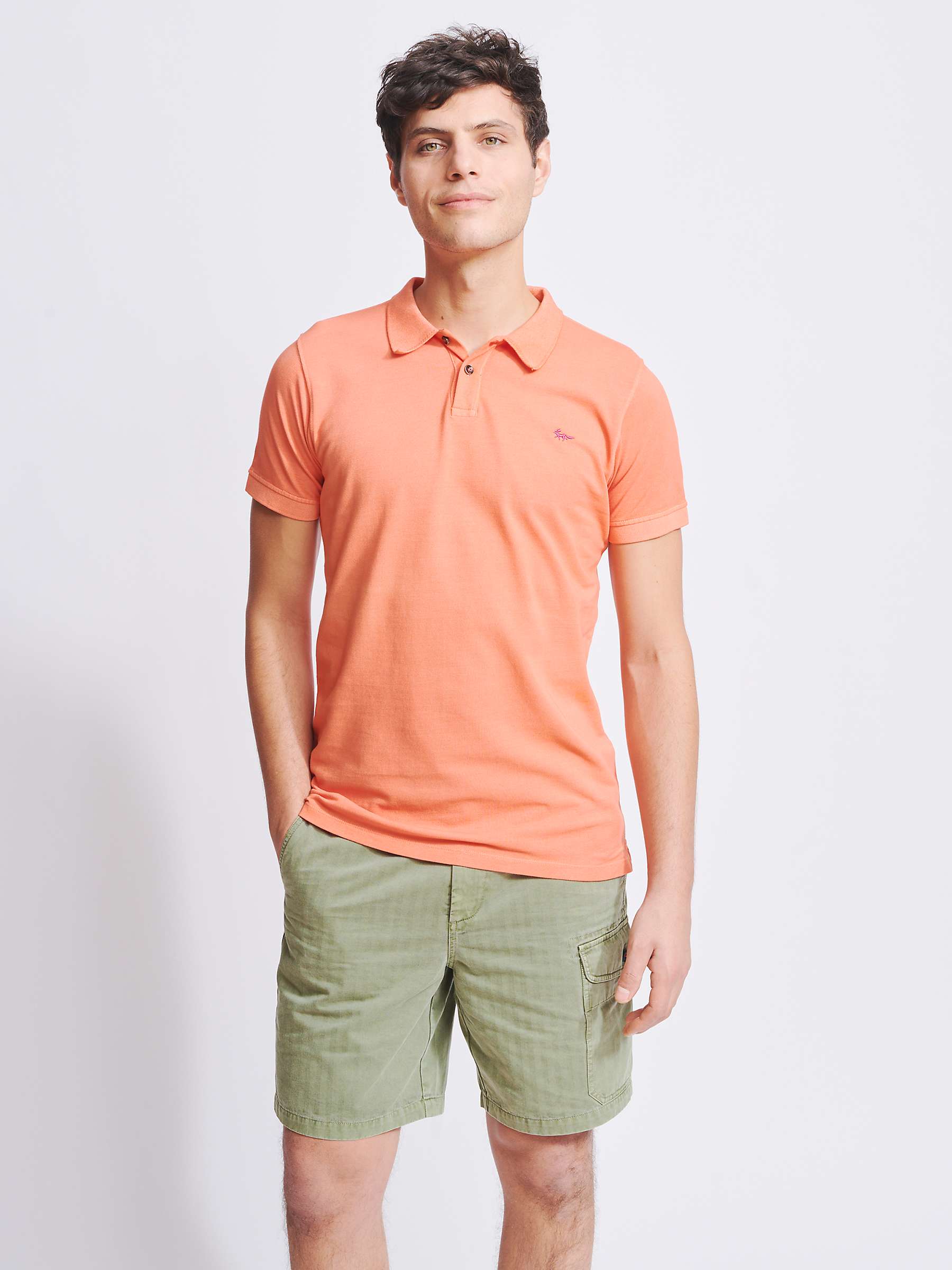 Aubin Woodchester Polo Shirt, Sunset Orange at John Lewis & Partners