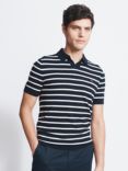 Aubin Braceby Cotton Cashmere Polo Top, Navy