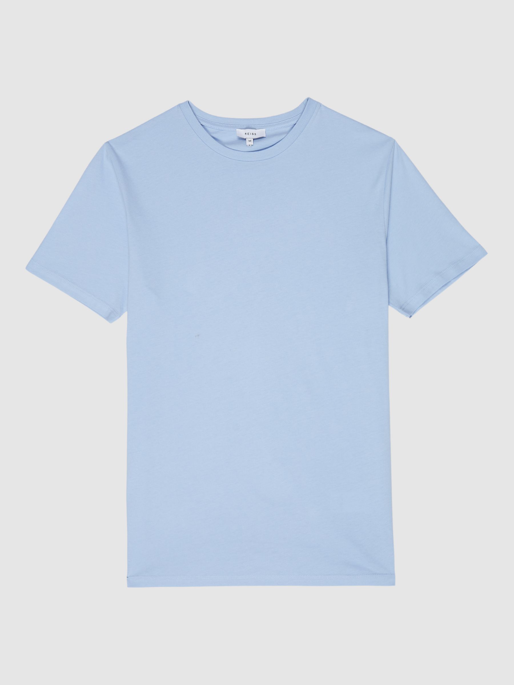 Reiss Bless Cotton Blend Crew Neck T-Shirt, Soft Blue, XS