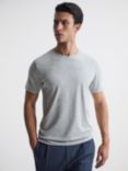 Reiss Bless Cotton Blend Crew Neck T-Shirt, Grey Marl