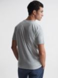 Reiss Bless Cotton Blend Crew Neck T-Shirt, Grey Marl