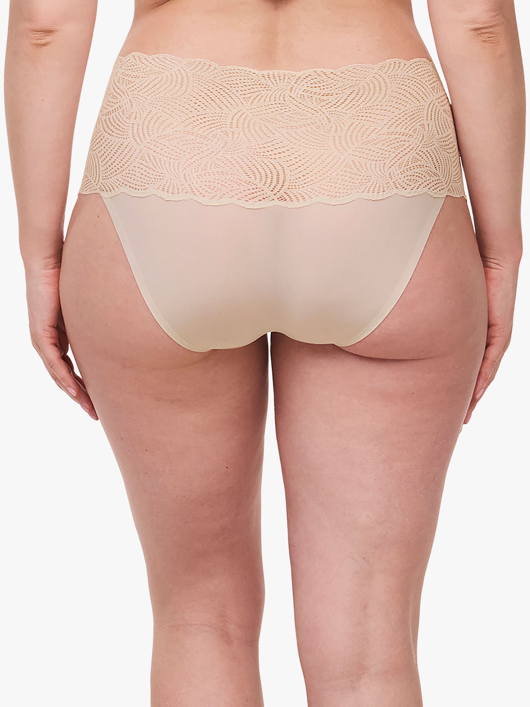 Chantelle Soft Stretch Lace High Waisted Knickers, Golden Beige at John  Lewis & Partners