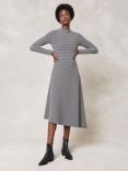 Mint Velvet Stripe Midi Dress, Grey/Multi