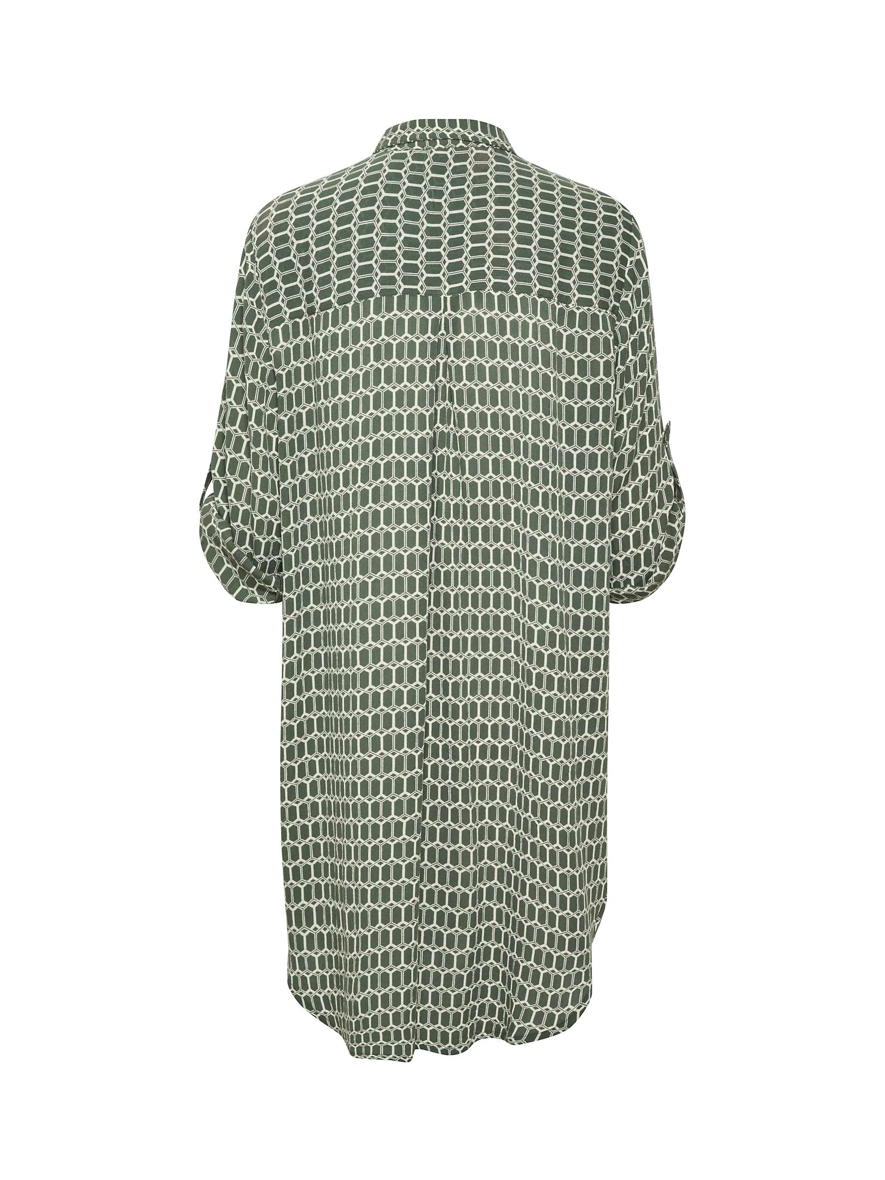 Buy KAFFE Hildur Amber Geo Print Tunic Shirt Dress, Green/Chalk Graphic Online at johnlewis.com