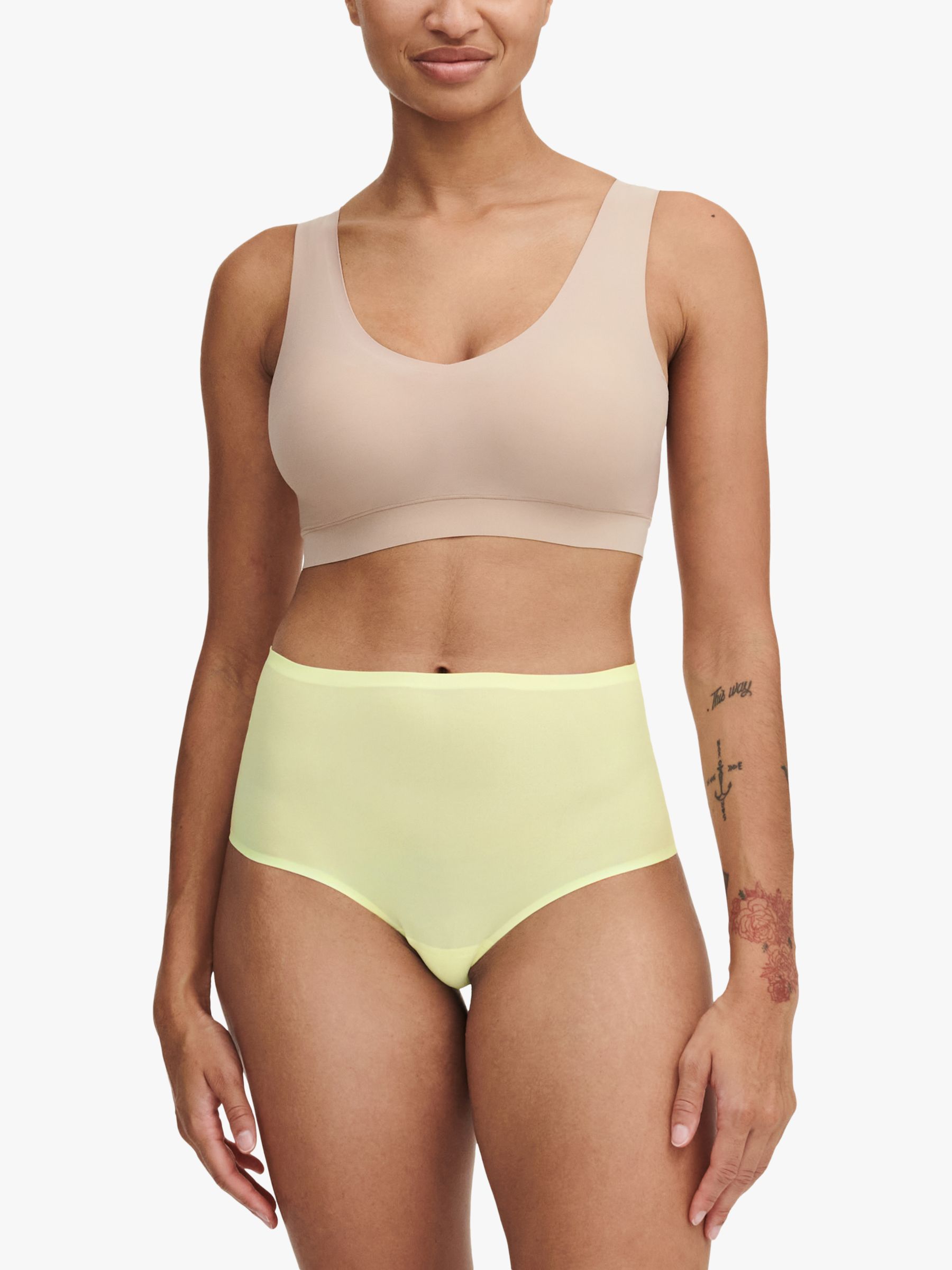 Chantelle Soft Stretch High Waisted Knickers, Tender Yellow at