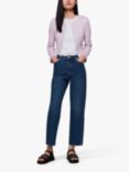 Whistles Collarless Jersey Jacket, Lilac