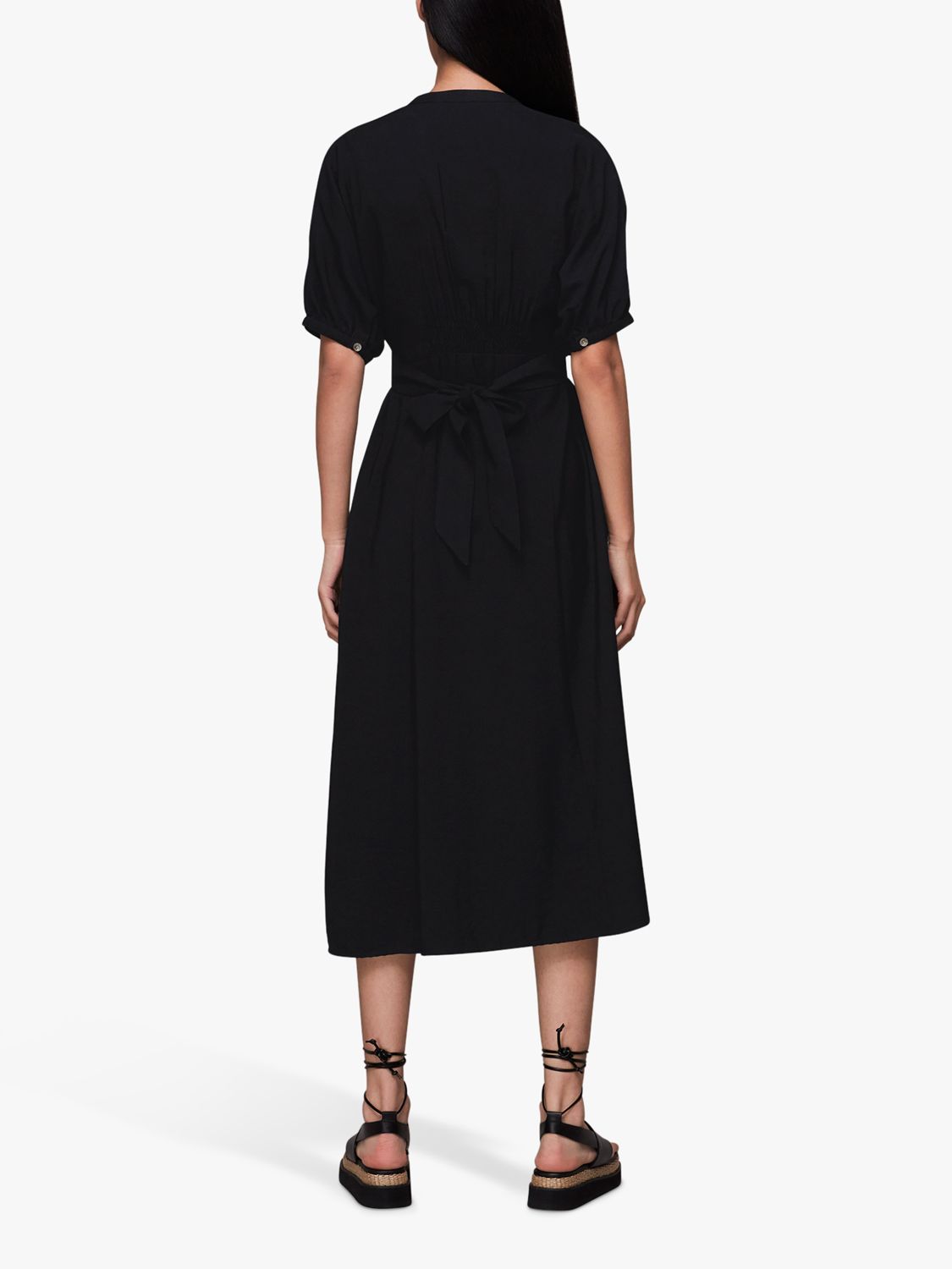 Whistles Amber Midi Dress, Black at John Lewis & Partners