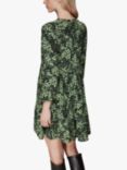 Whistles Daisy Meadow Print Mini Dress, Green/Multi