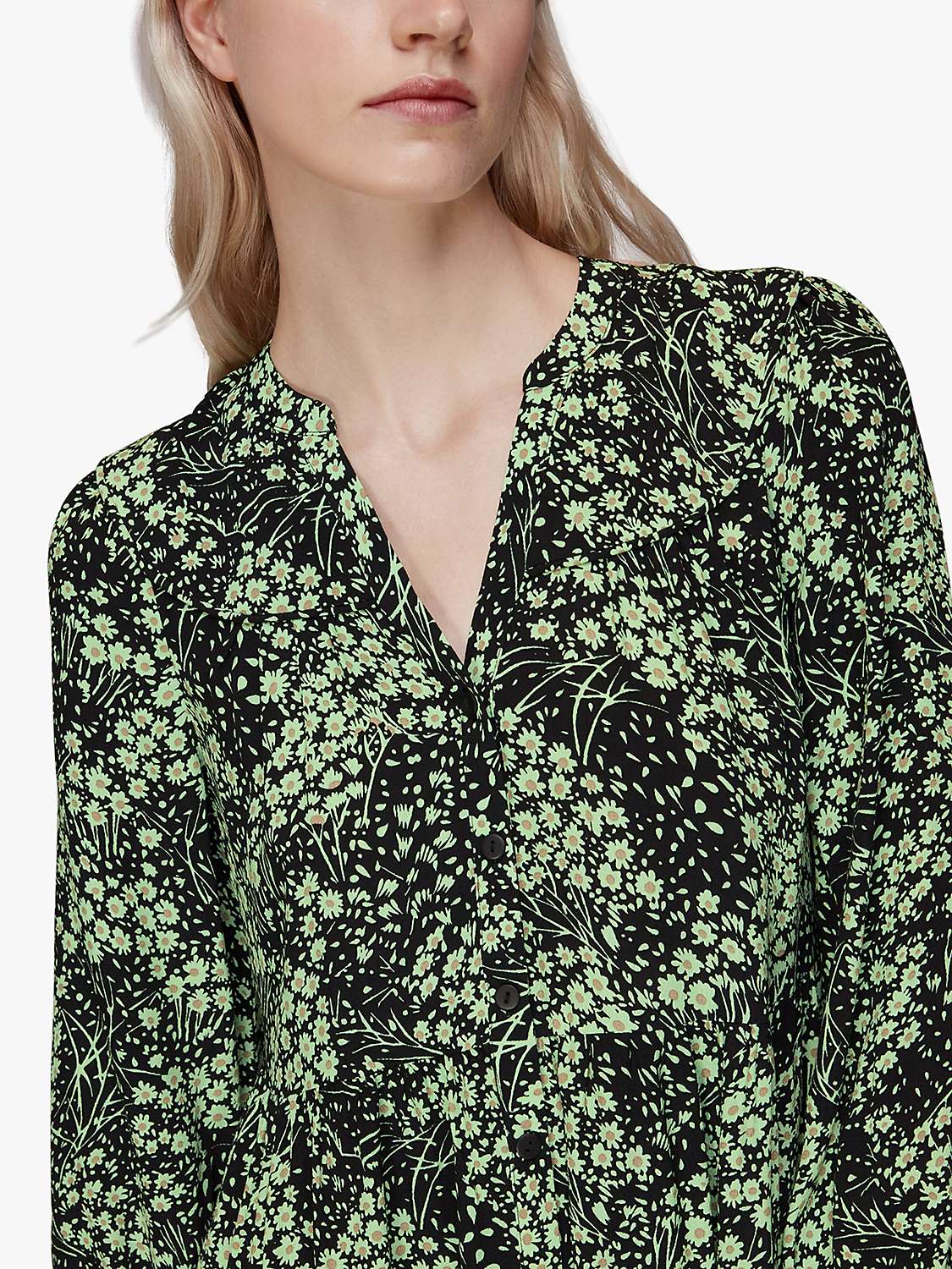 Buy Whistles Daisy Meadow Print Mini Dress, Green/Multi Online at johnlewis.com