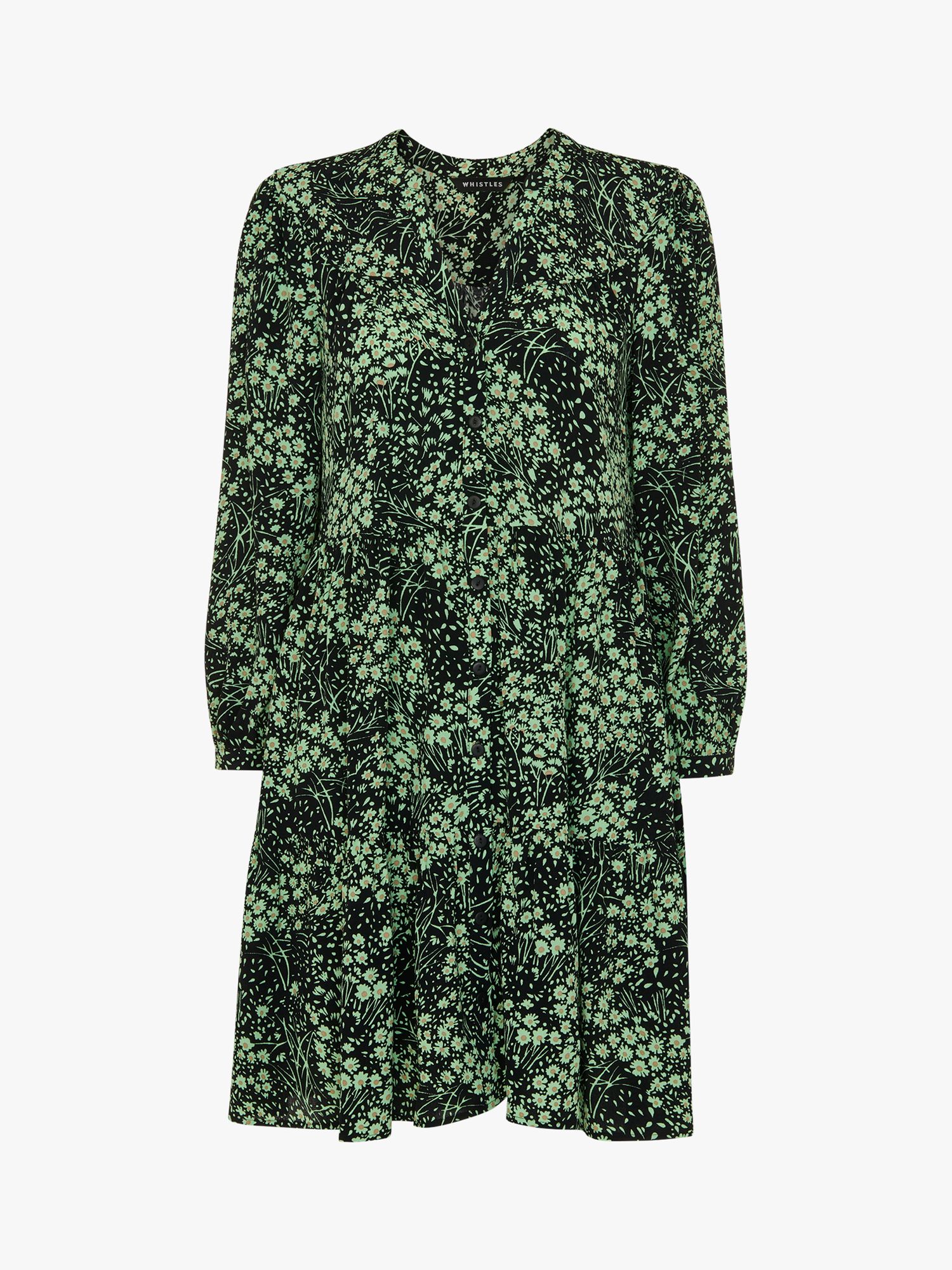 Buy Whistles Daisy Meadow Print Mini Dress, Green/Multi Online at johnlewis.com