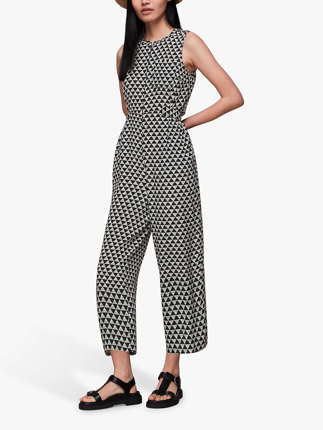 Buy Whistles Triangle Checkerboard Print Jumpsuit, Black/Multi Online at johnlewis.com