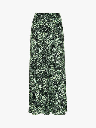 Whistles Daisy Meadow Slip Skirt, Green/Multi