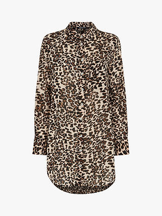 Whistles Animal Printed Beach Shirt, Leopard Print