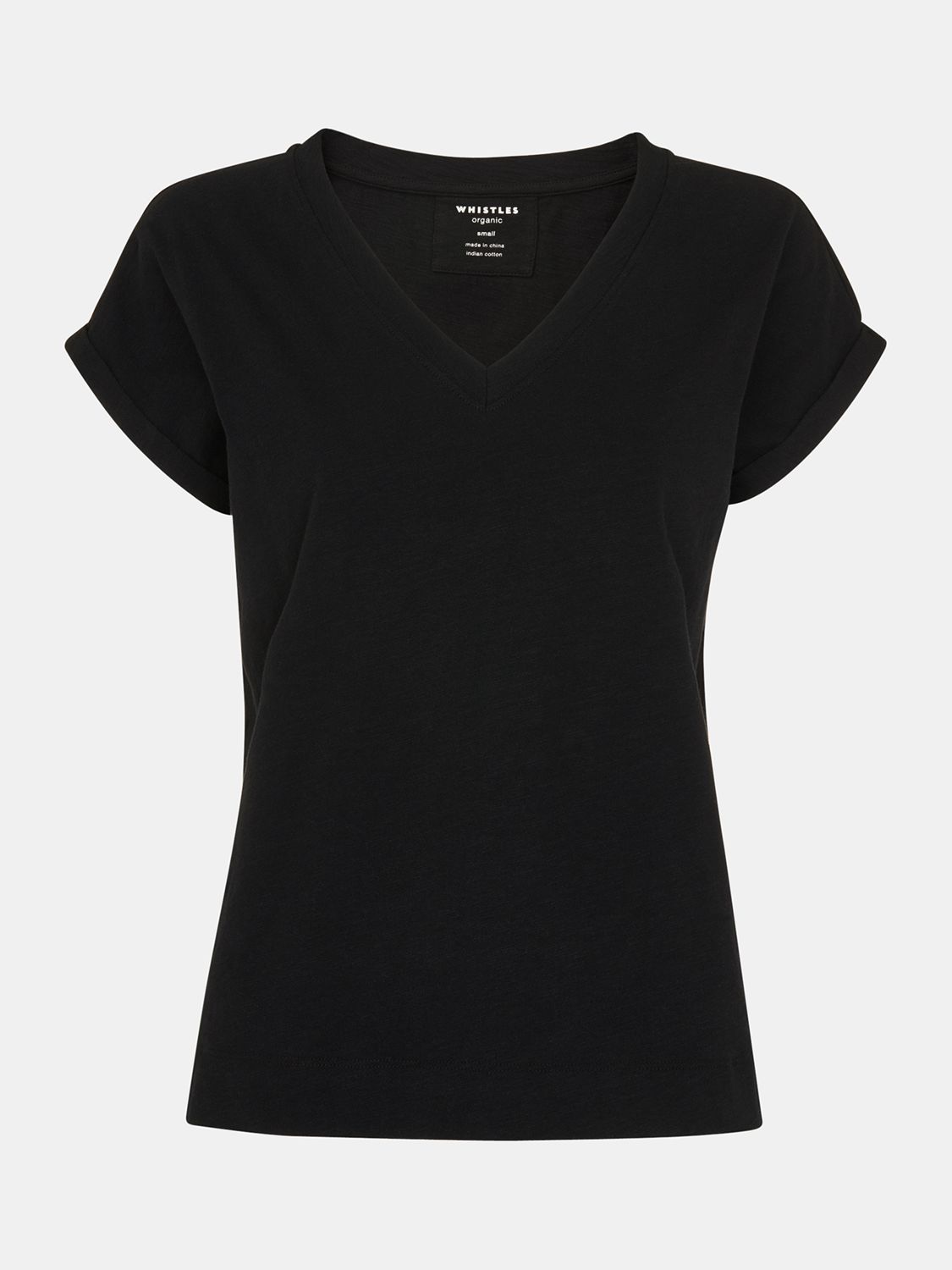 Buy Whistles Willa V-Neck Cap Sleeve T-Shirt Online at johnlewis.com