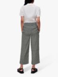 Whistles Checkerboard Wide Trousers, Black/Multi