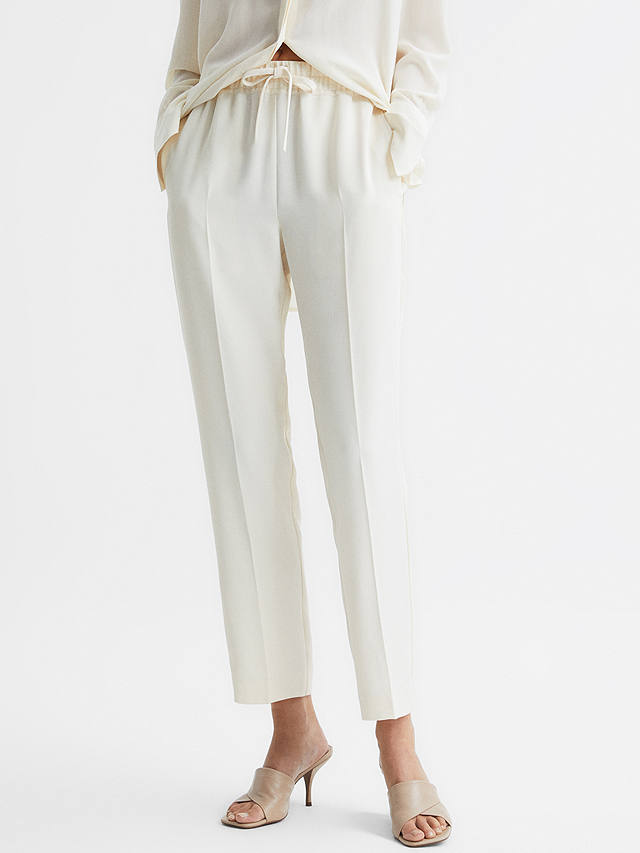 Reiss Hailey Pull On Trousers, Cream