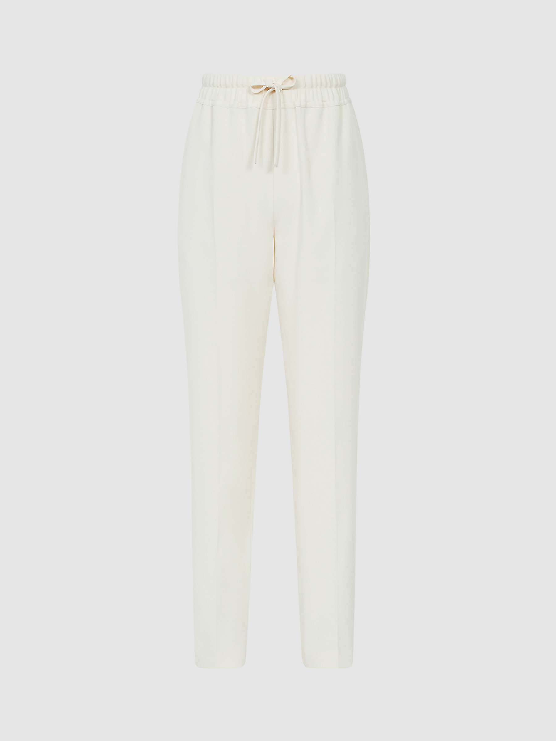 Reiss Hailey Pull On Trousers, Cream at John Lewis & Partners