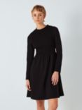 John Lewis ANYDAY Plain Shirred Bodice Jersey Dress, Black