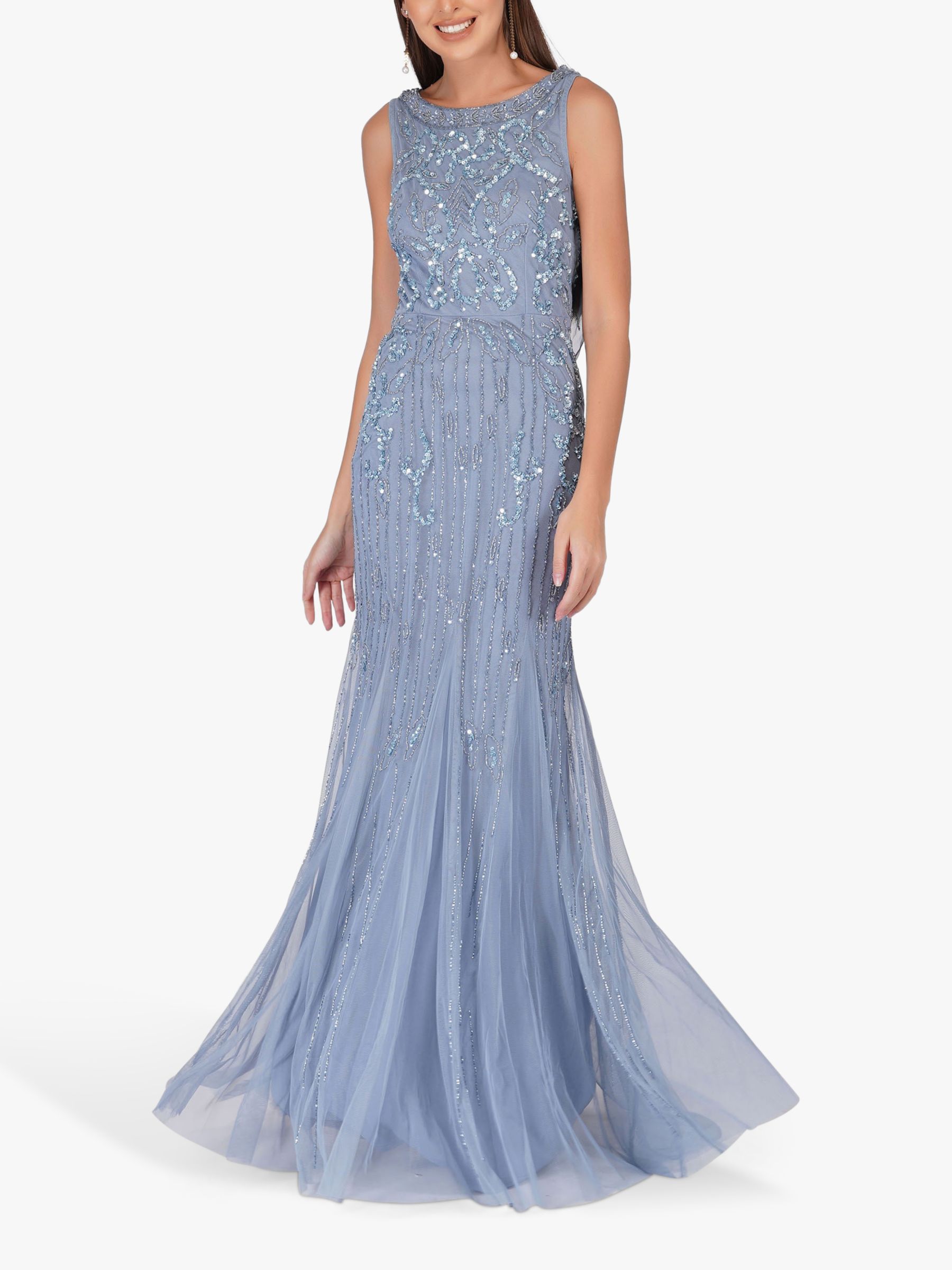 Lace Beads Morley Maxi Dress Dusty Blue at John Lewis Partners