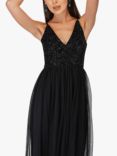 Lace & Beads Mandy Maxi Dress, Black