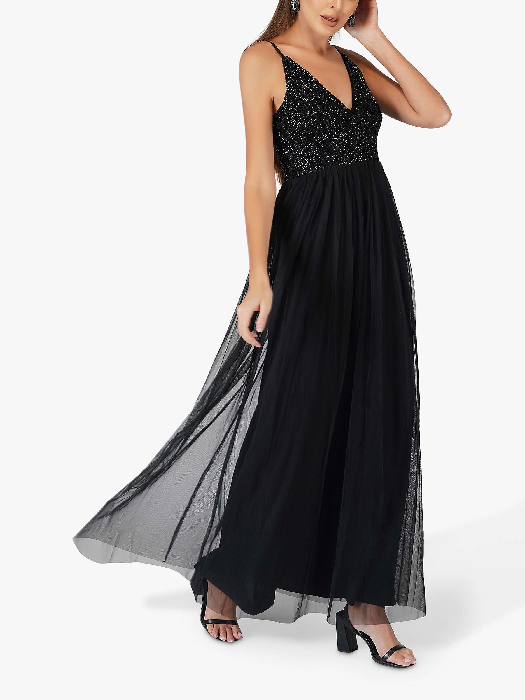 Buy Lace & Beads Mandy Maxi Dress, Black Online at johnlewis.com