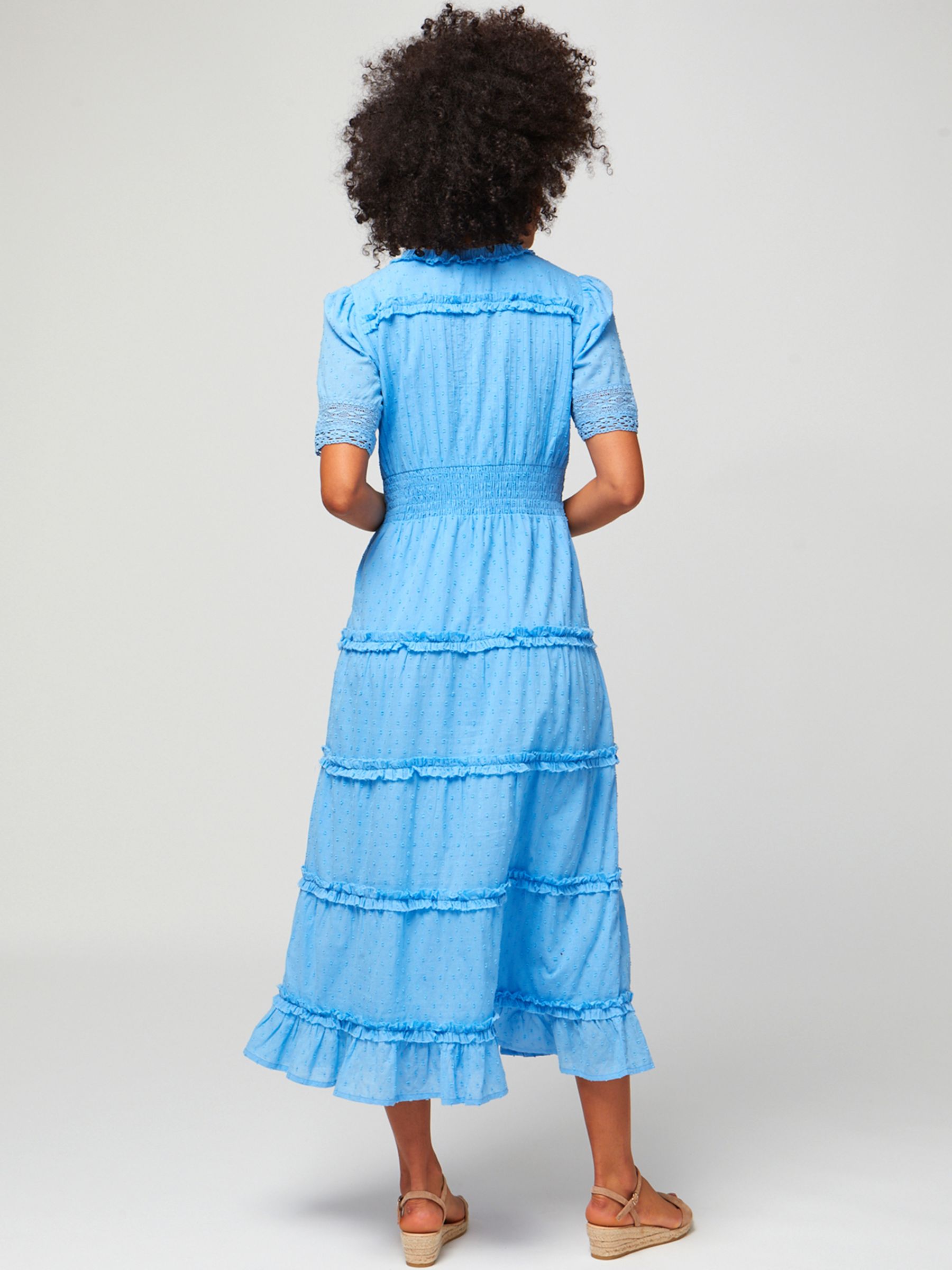 Aspiga Viola Organic Cotton Midi Dress, Marina Blue at John Lewis ...