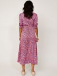 Aspiga Francesca Collared Satin Tea Dress, Pink/Multi