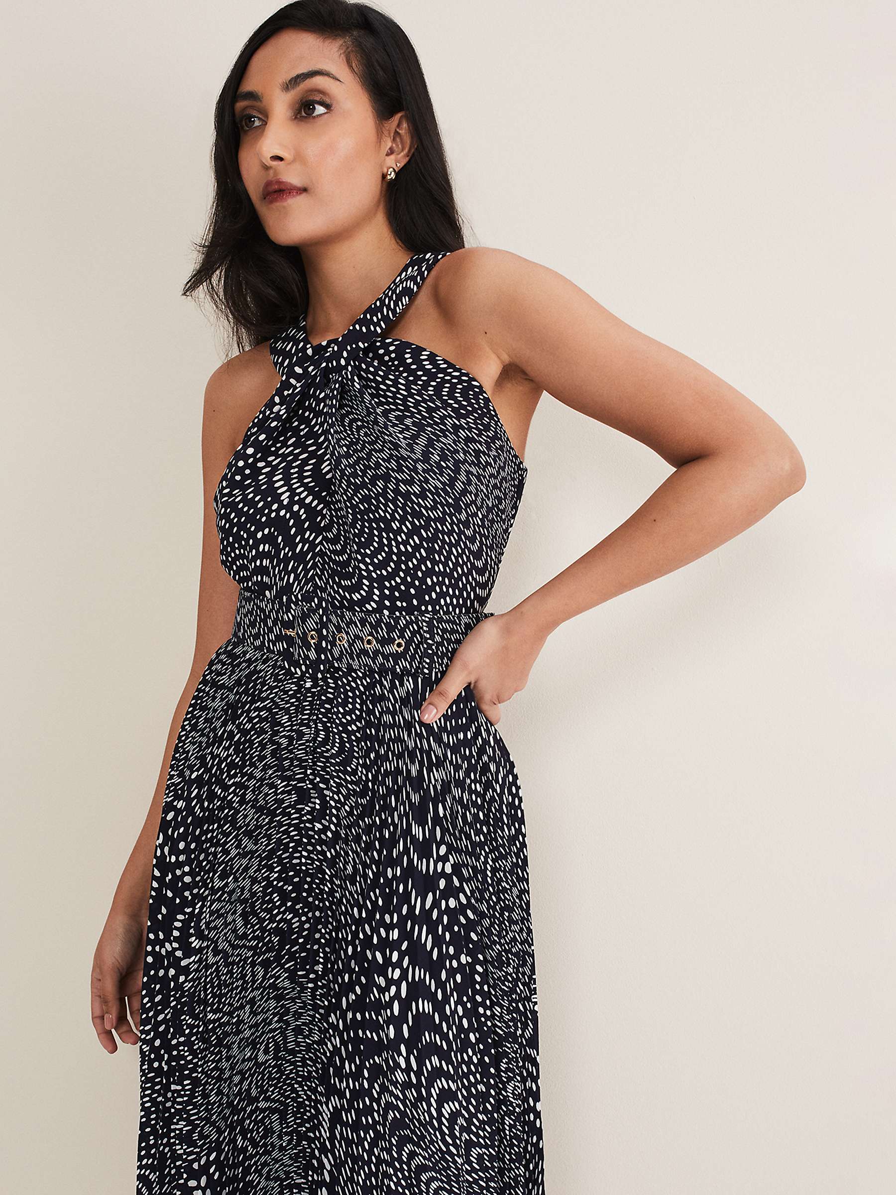 Buy Phase Eight Petite Elsie Spot Dress, Navy/Ivory Online at johnlewis.com