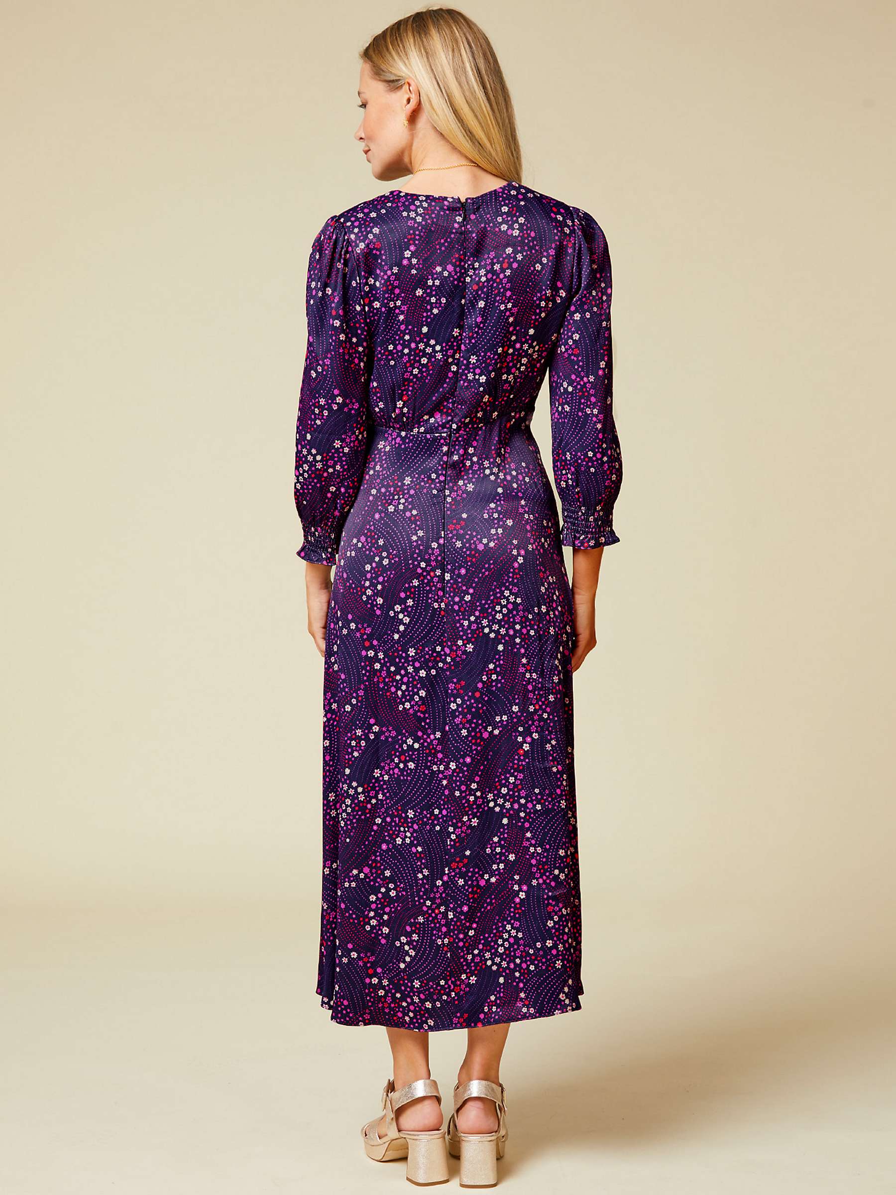 Buy Aspiga Francesca Satin Dress, Navy Online at johnlewis.com