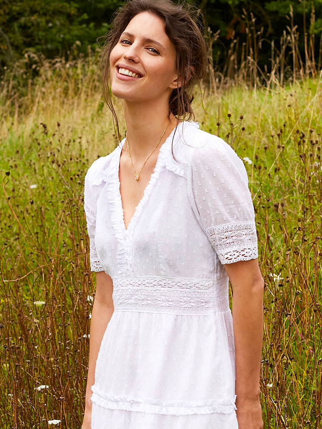 Aspiga Viola Organic Cotton Midi Dress, White at John Lewis & Partners