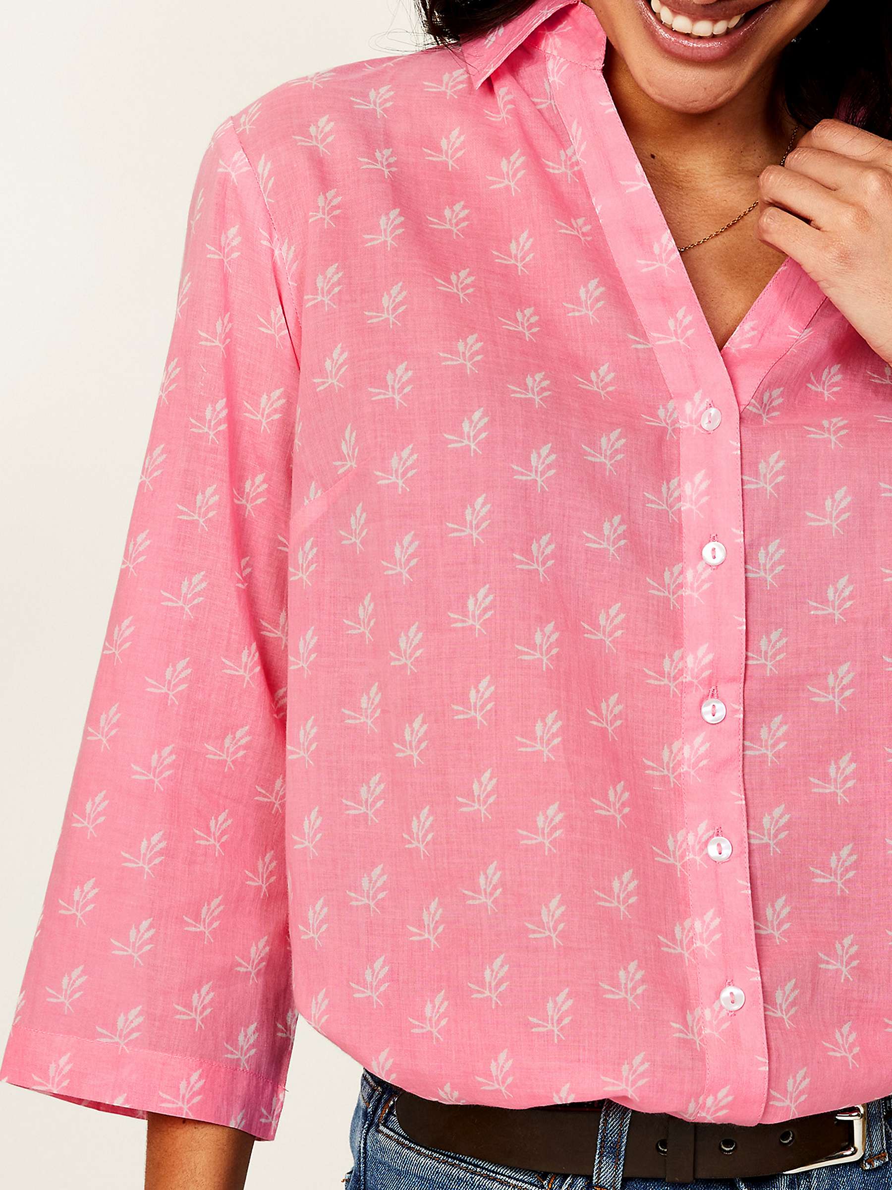 Buy Aspiga Cecilia Organic Cotton Shirt, Pink/White Online at johnlewis.com