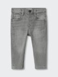 Mango Baby Slim-Fit Jeans, Light Grey