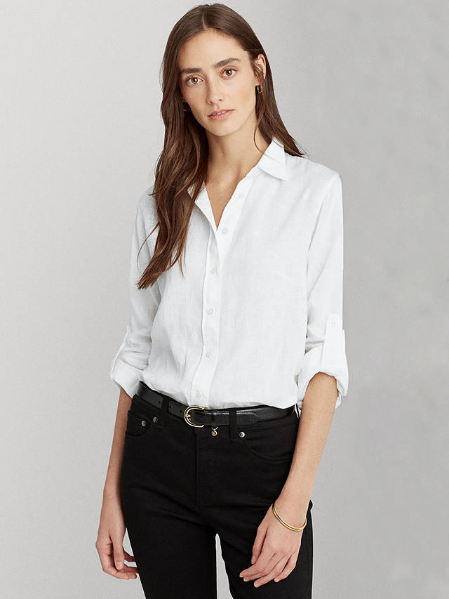 Lauren Ralph Lauren Karrie Linen Shirt, White