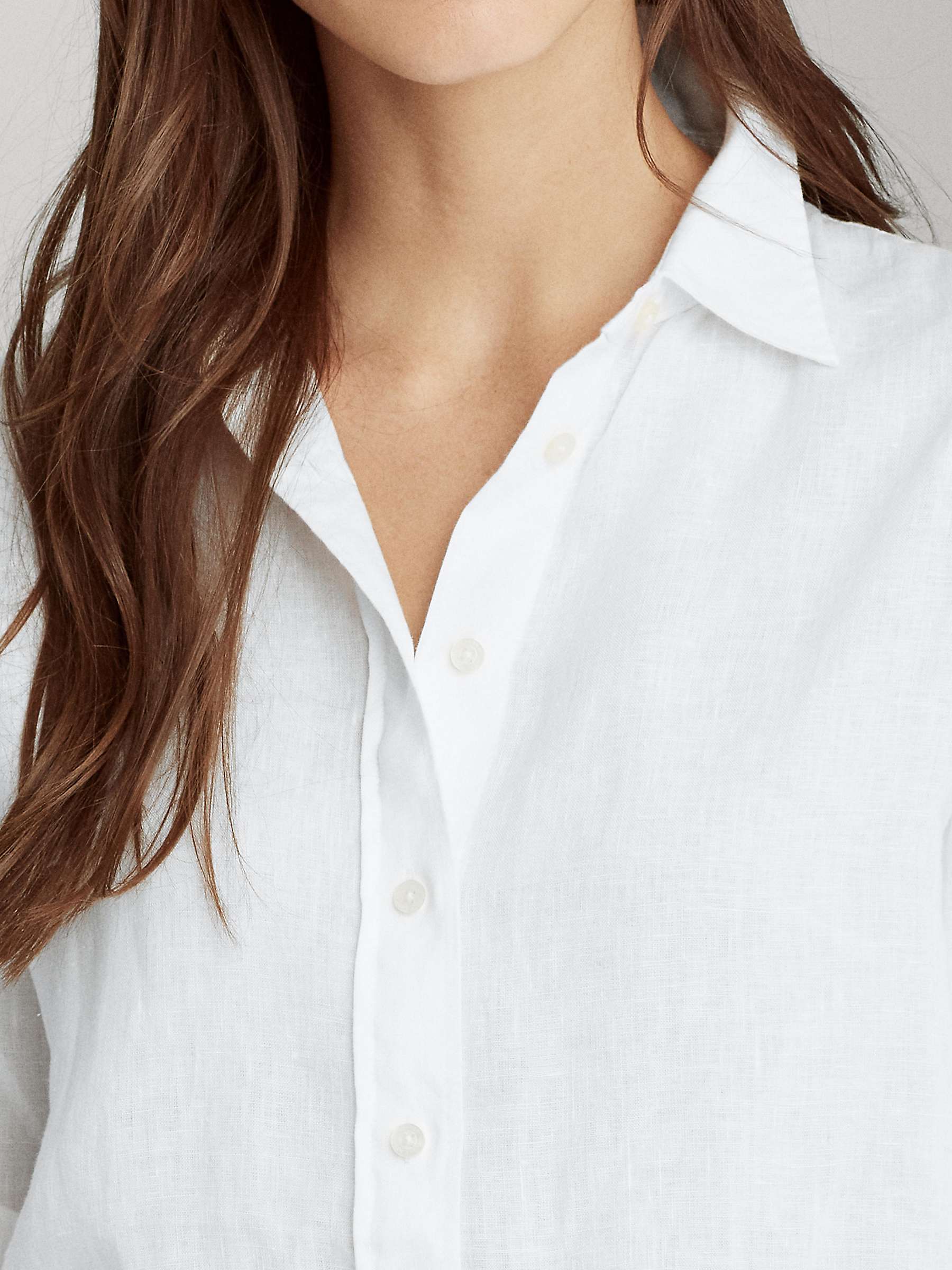 Buy Lauren Ralph Lauren Karrie Linen Shirt, White Online at johnlewis.com