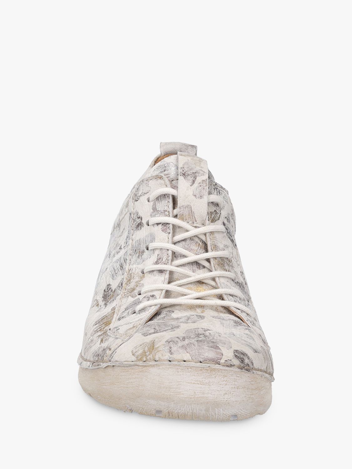 Buy Josef Seibel Fergey 56 Floral Leather Lace Up Trainers, Natural Online at johnlewis.com