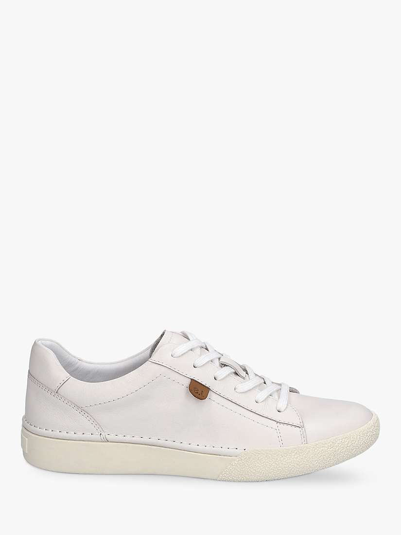 Josef Seibel Claire 01 Low Top Leather Trainers, White at John Lewis ...
