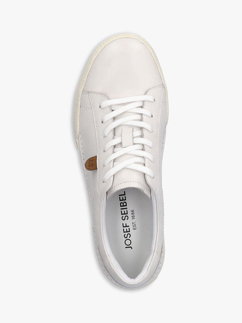 Josef Seibel Claire 01 Low Top Leather Trainers, White at John Lewis ...