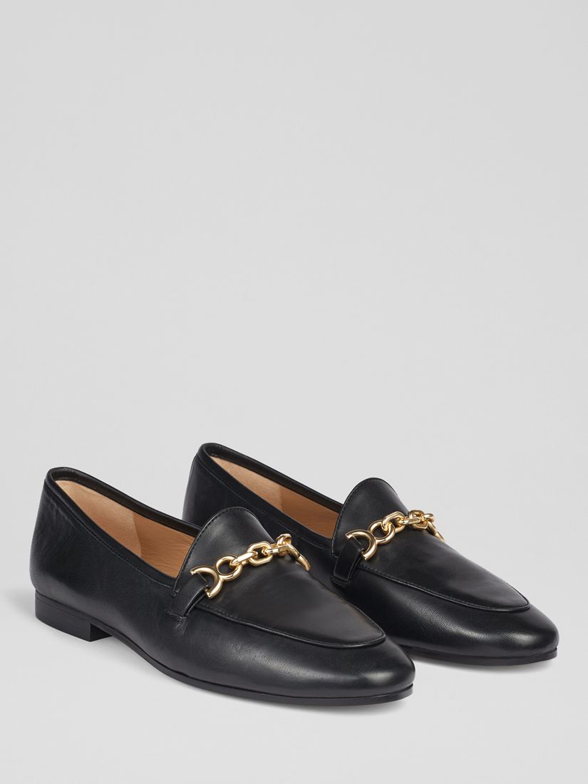 L.K.Bennett Adalynn Leather Loafers, Black, 6