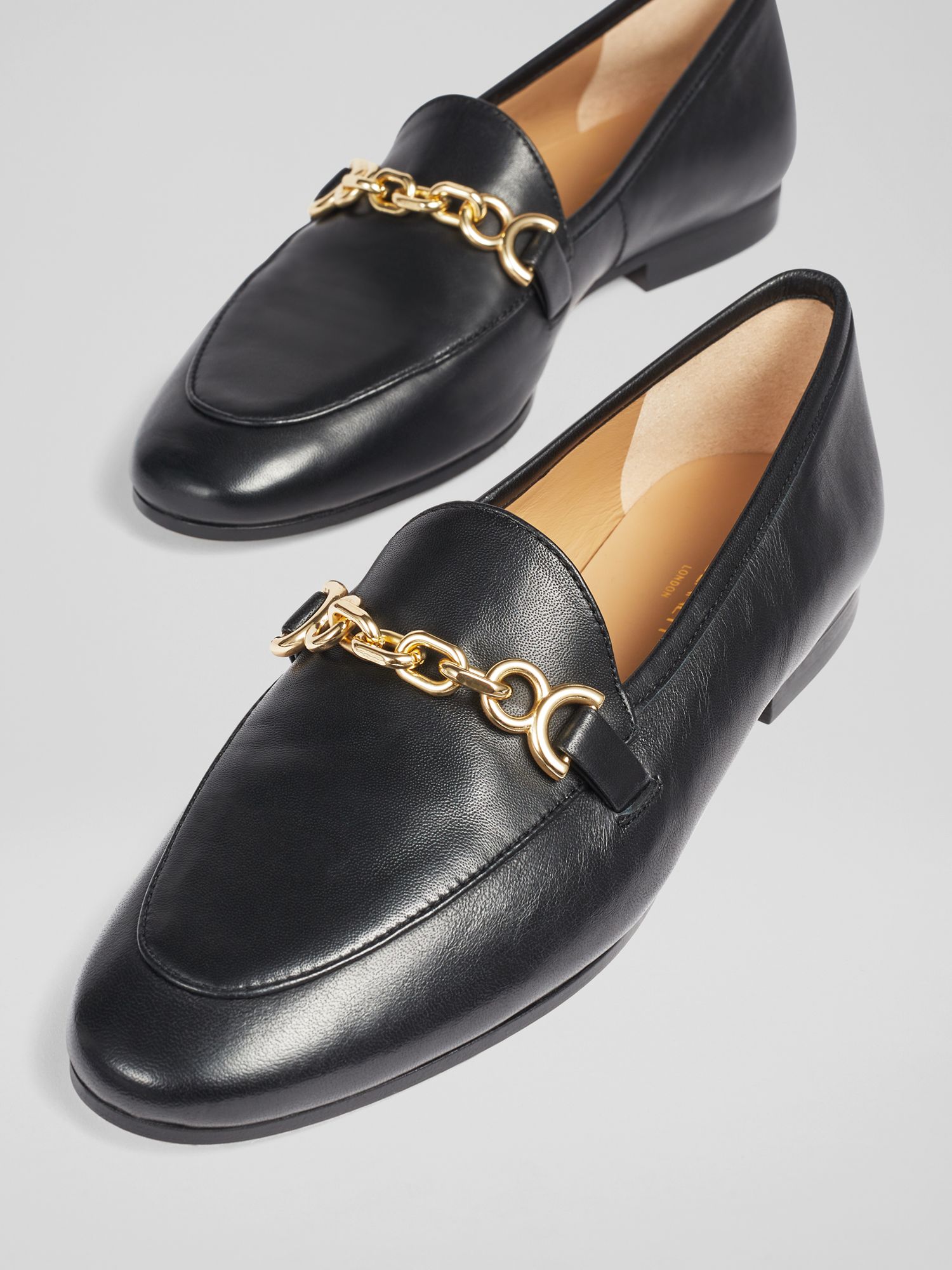 L.K.Bennett Adalynn Leather Loafers, Black, 6