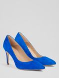 L.K.Bennett Floret Suede Stiletto Heel Court Shoes, Blu-blue